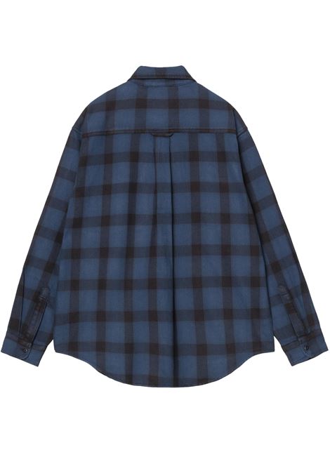 camicia edmands uomo nera e blu CARHARTT WIP | I0359513GN.XX